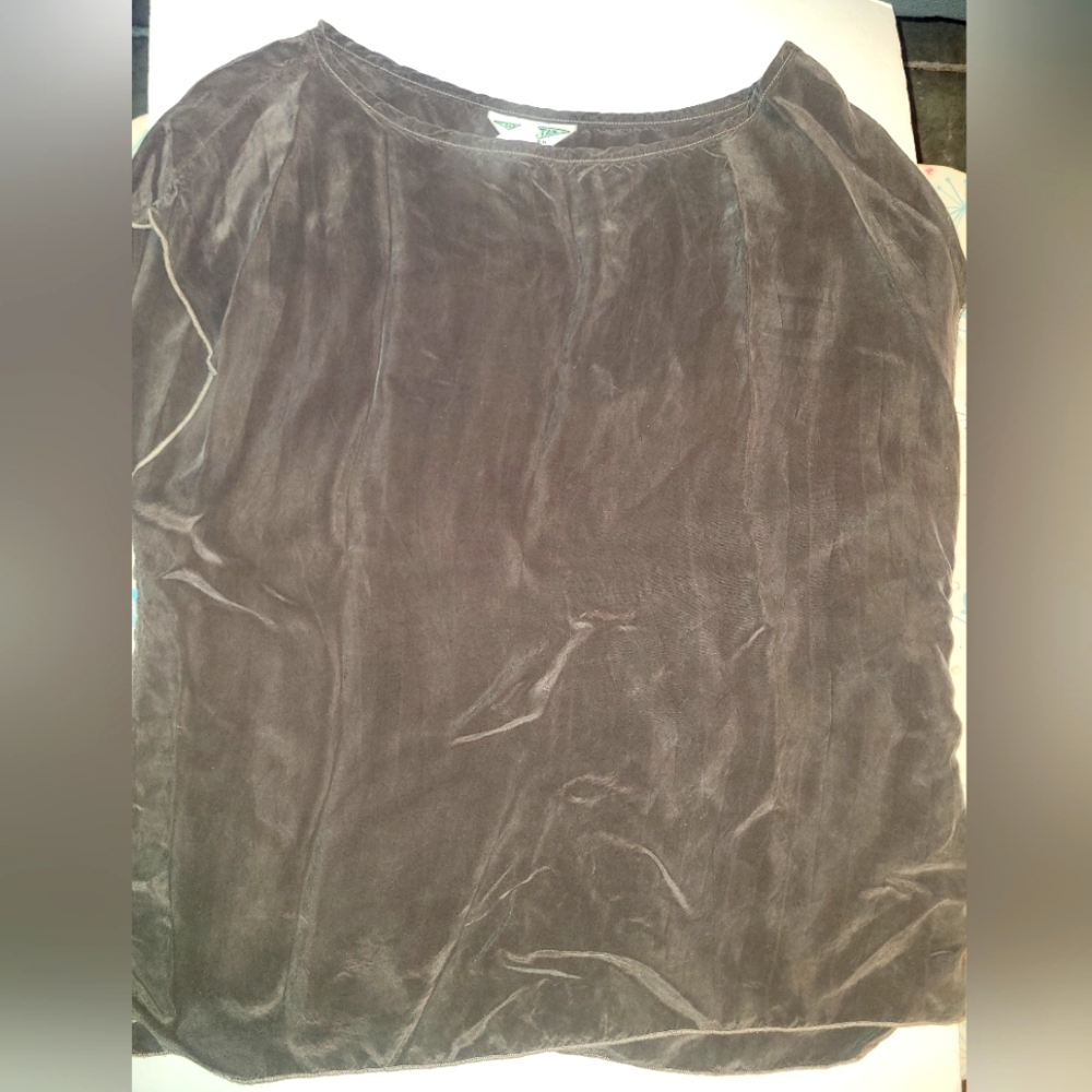 HARDTAIL FOREVER SLEEVELESS SOLID GREY SOFT SILKY SHIRT WOMENS SZ M